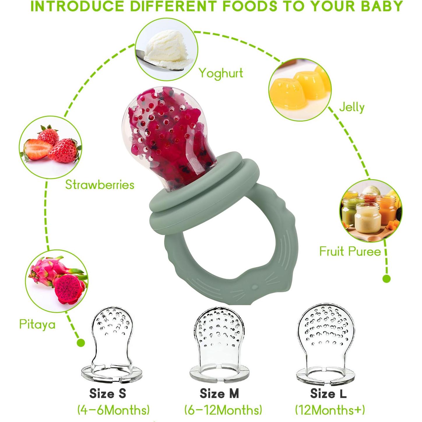 Socub Alimentador de Frutas para Bebés 2 Piezas Silicona BPA Free