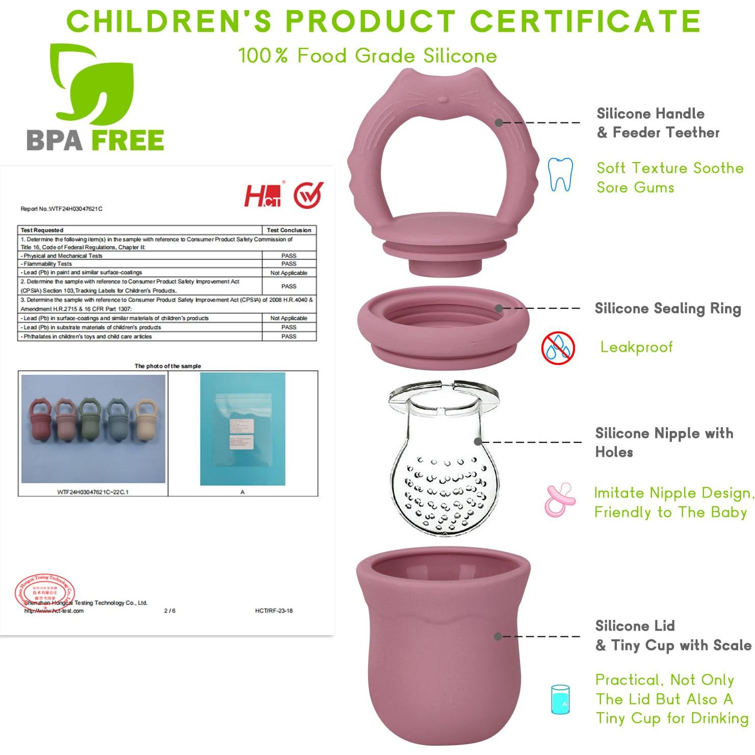 Socub Alimentador de Frutas para Bebés 2 Piezas Silicona BPA Free