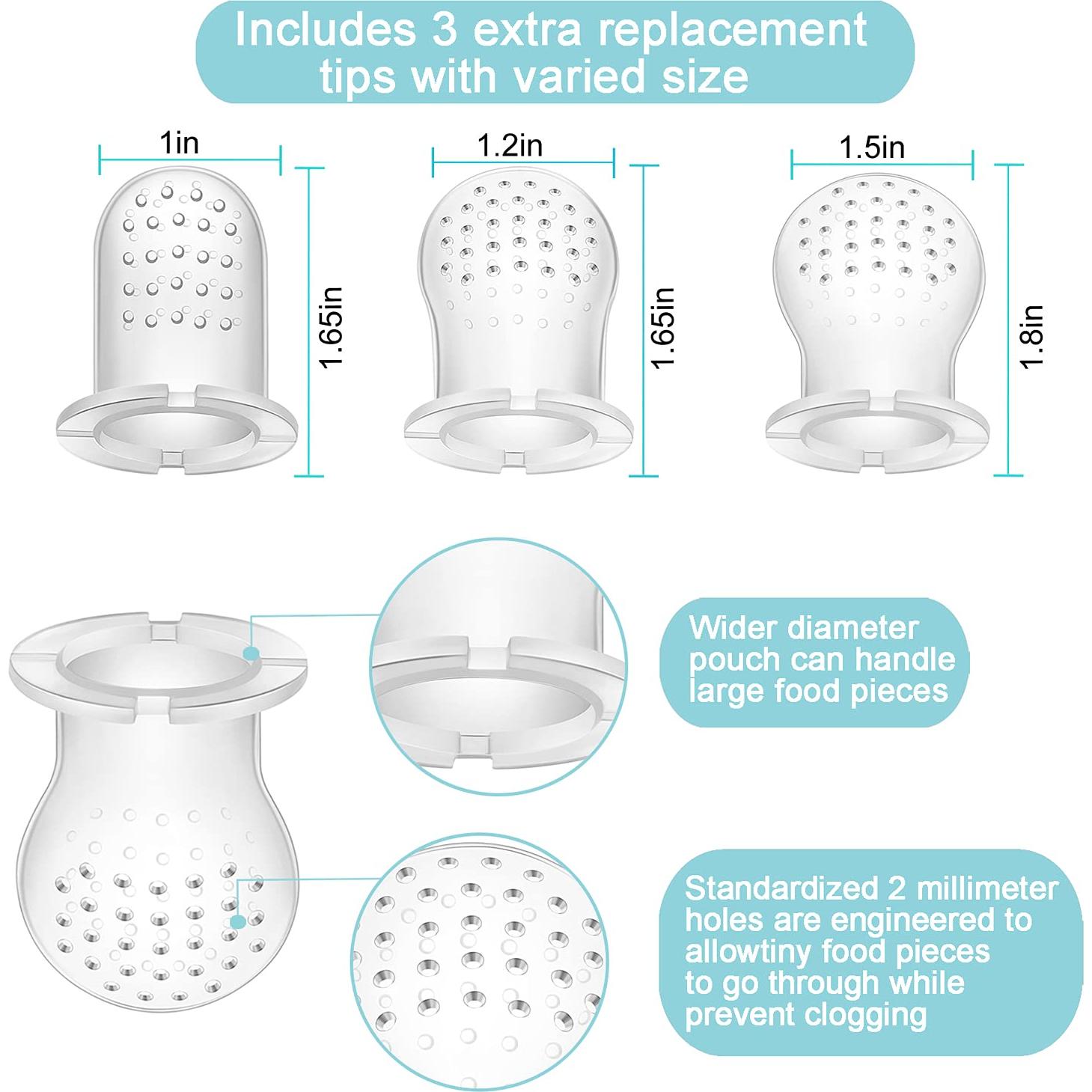Alimentador de Frutas para Bebés PandaEar - 2 Piezas Silicona