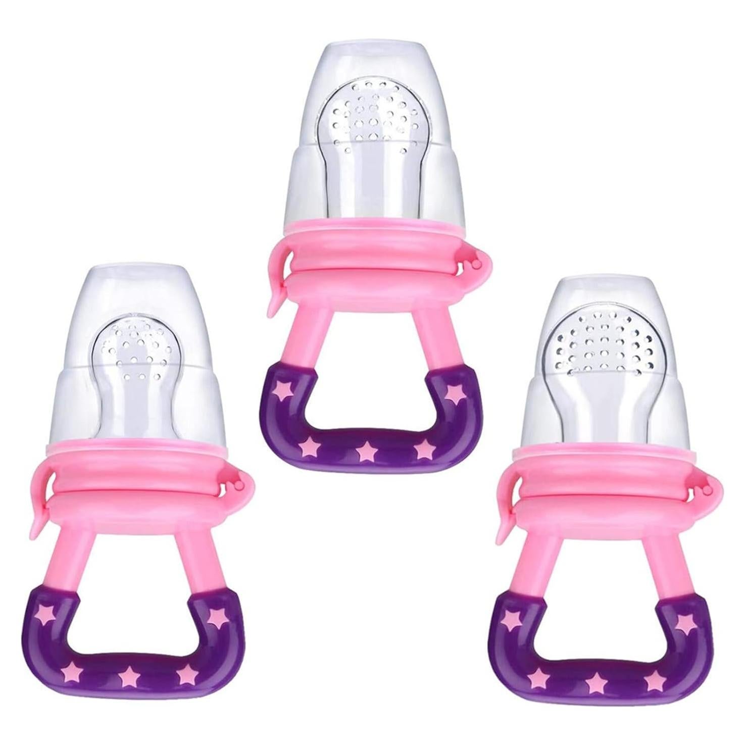 Alimentador de Comida para Bebés Jallysia 3 Tamaños Silicona Rosa