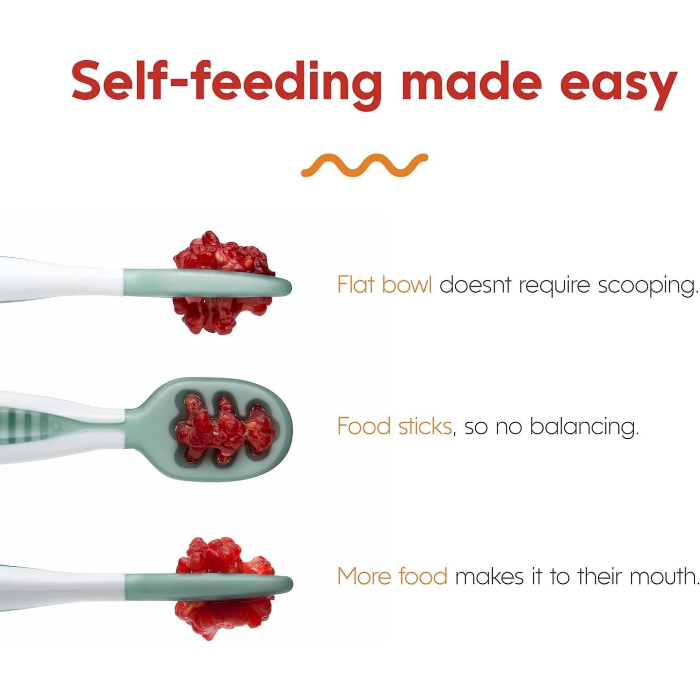 Juego de Cucharas GOOtensils para Bebés 6+ Meses Silicona BPA