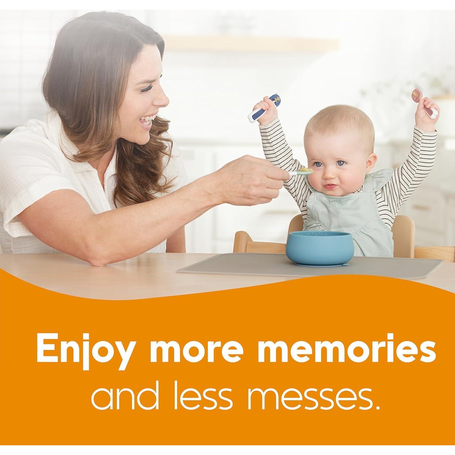 Juego de Cucharas GOOtensils para Bebés 6+ Meses Silicona BPA