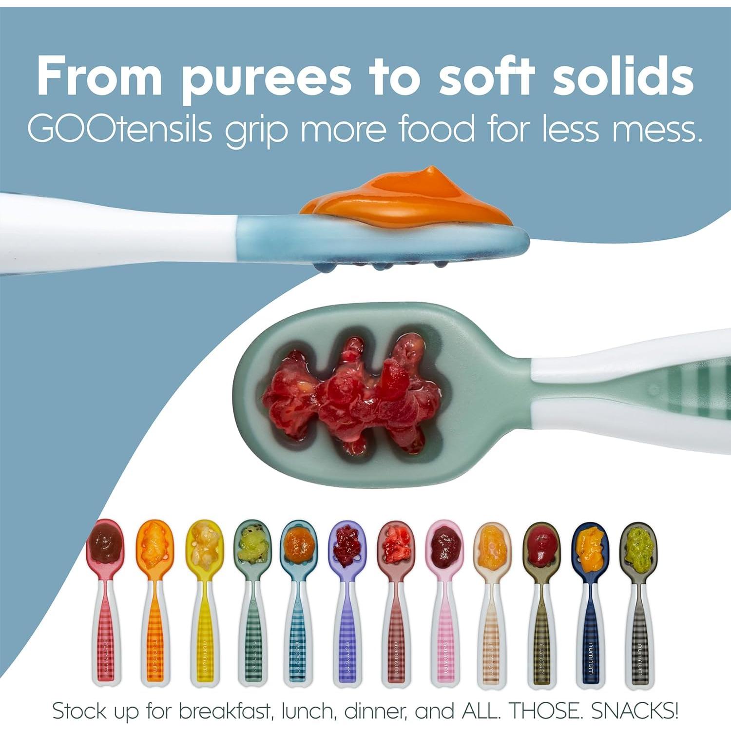 Juego de Cucharas GOOtensils para Bebés 6+ Meses Silicona BPA