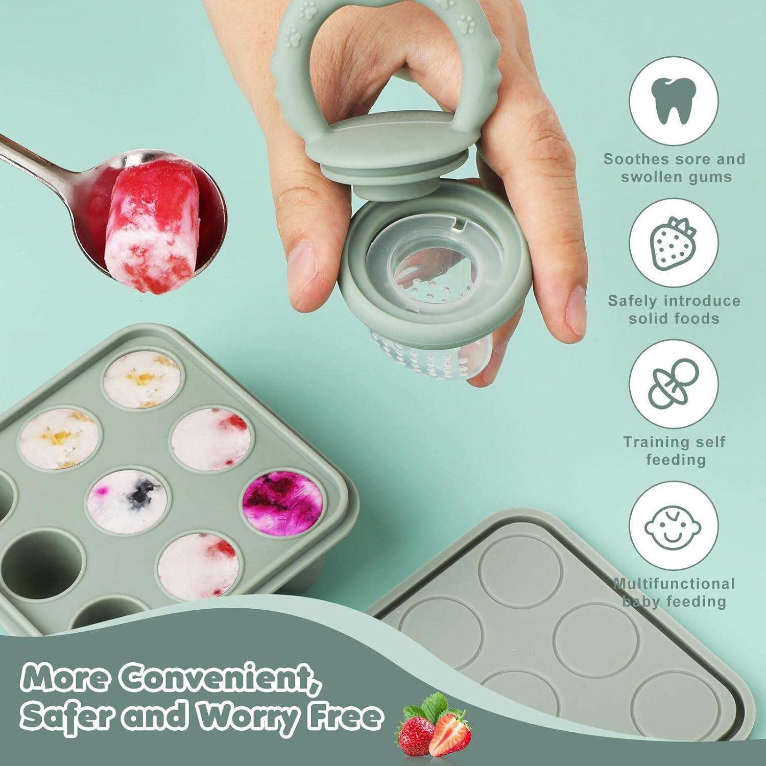 Moldes de Popsicle de Silicona para Bebés - Alivio de Dentición