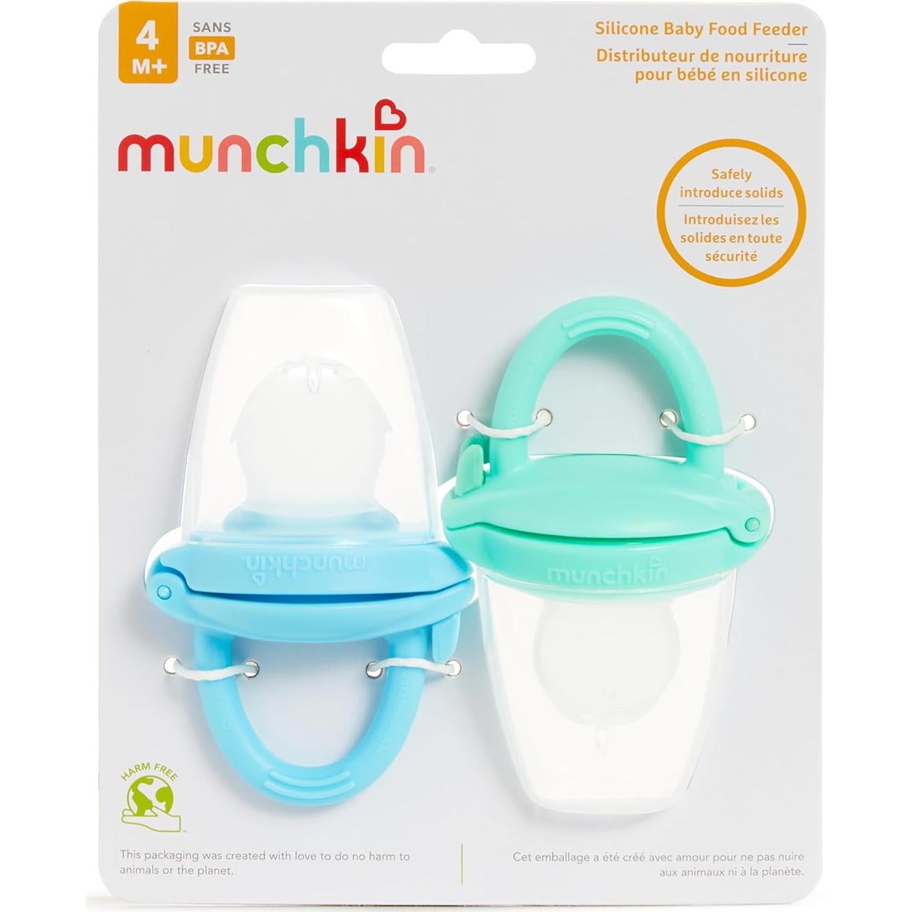 Alimentador de Silicona Munchkin para Bebés - 2 Piezas Azul/Menta