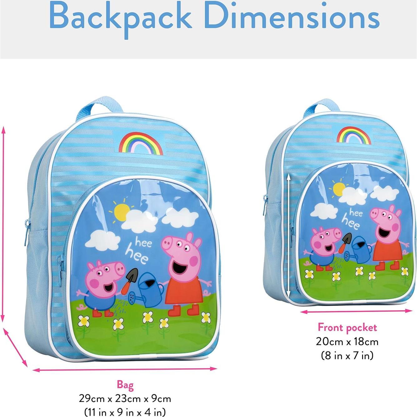 Mochila Peppa Pig y George 27.94x22.86x7.62cm Azul