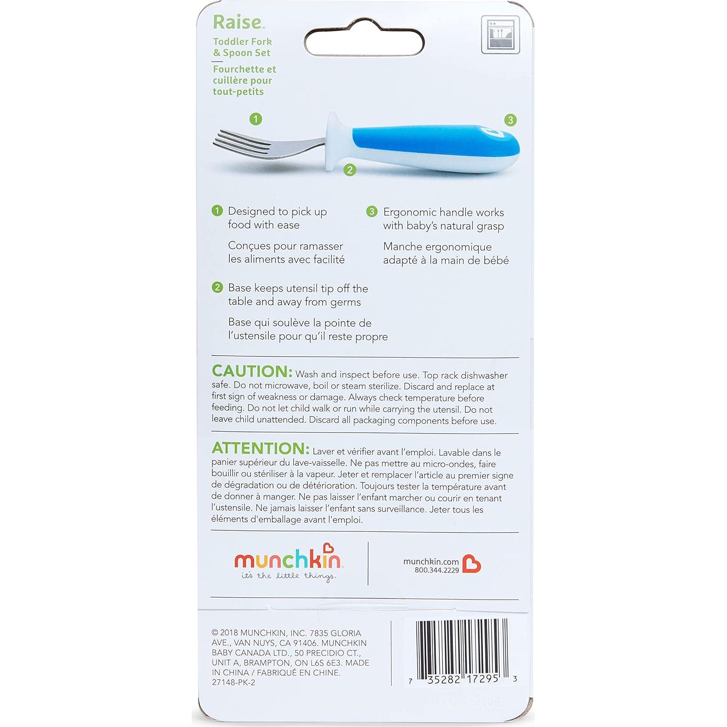 Juego de Utensilios para Niños Munchkin Raise 4 Piezas Azul/Verde