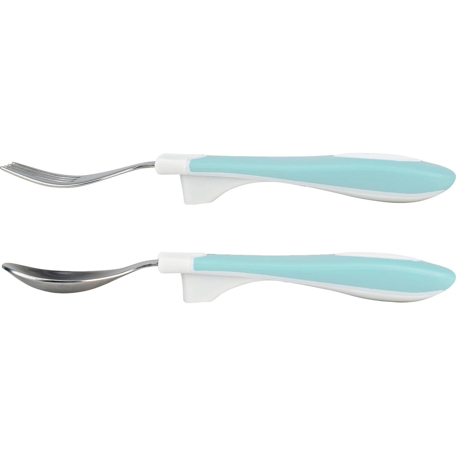 Juego de Cuchara y Tenedor para Bebés Dr. Brown's Teal 12m+