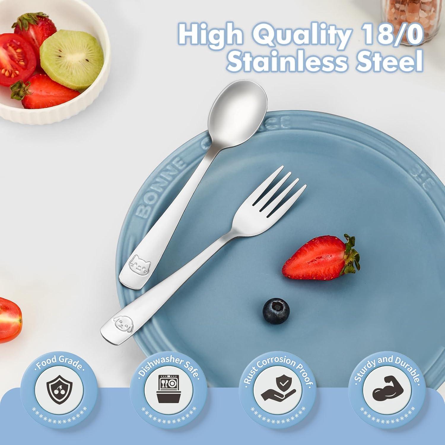 Set de Cubiertos para Niños DRKIO - 6 Piezas Acero Inoxidable