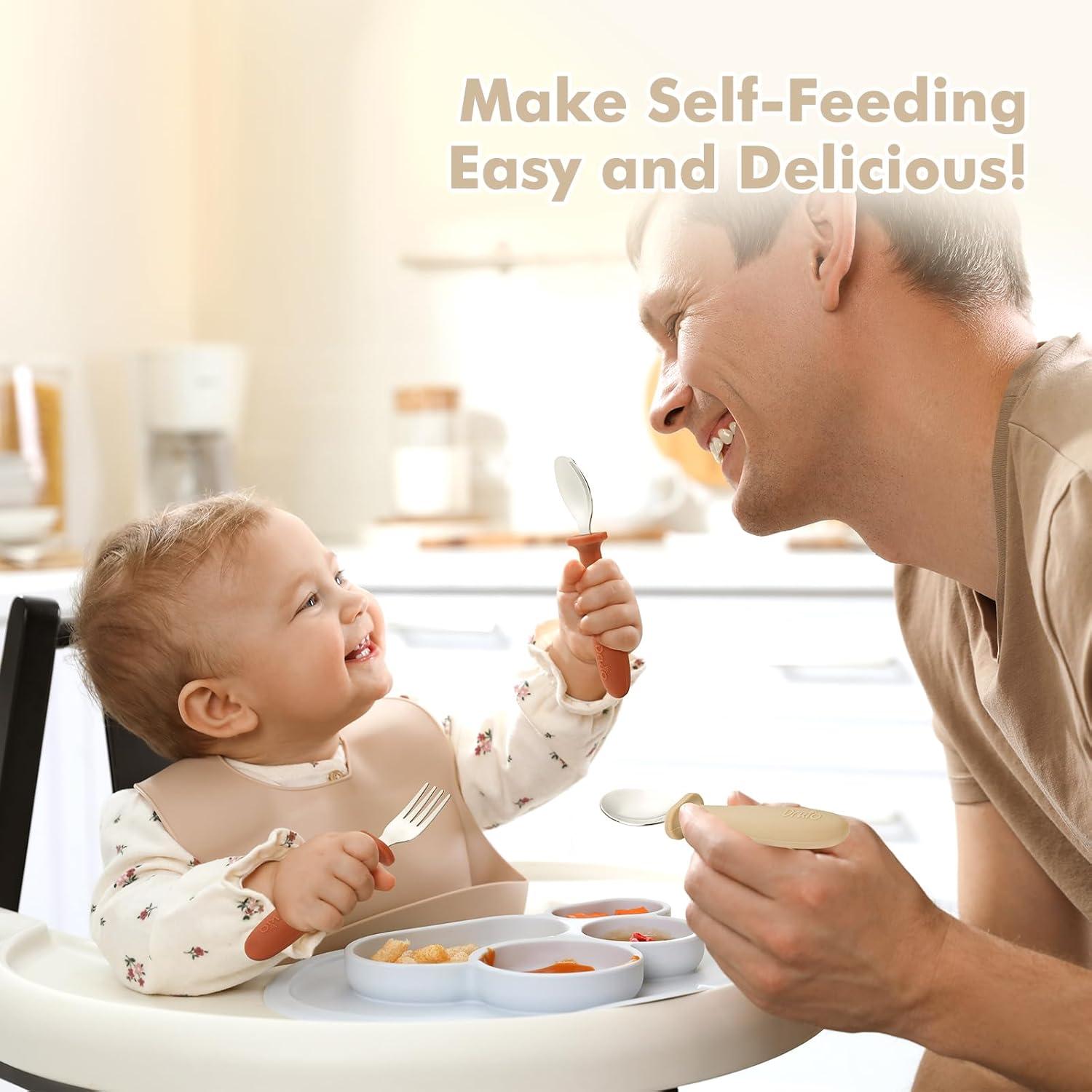 Set de Utensilios para Niños DRKIO 8 Piezas Acero Inoxidable