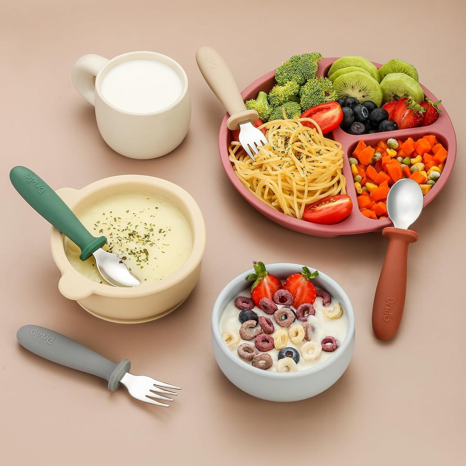 Set de Utensilios para Niños DRKIO 8 Piezas Acero Inoxidable