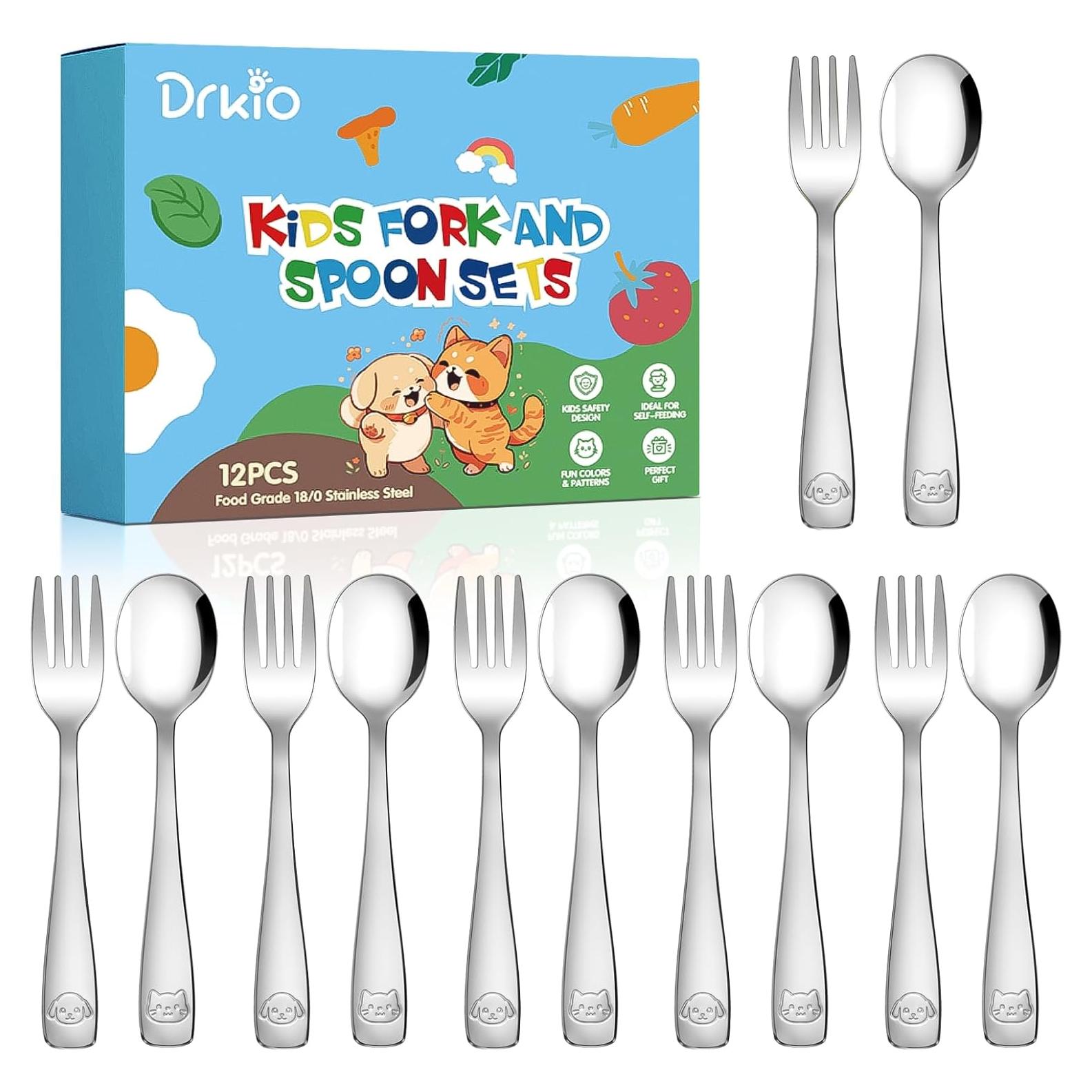 Set de Cubiertos para Niños DRKIO - 12 Piezas Acero Inoxidable