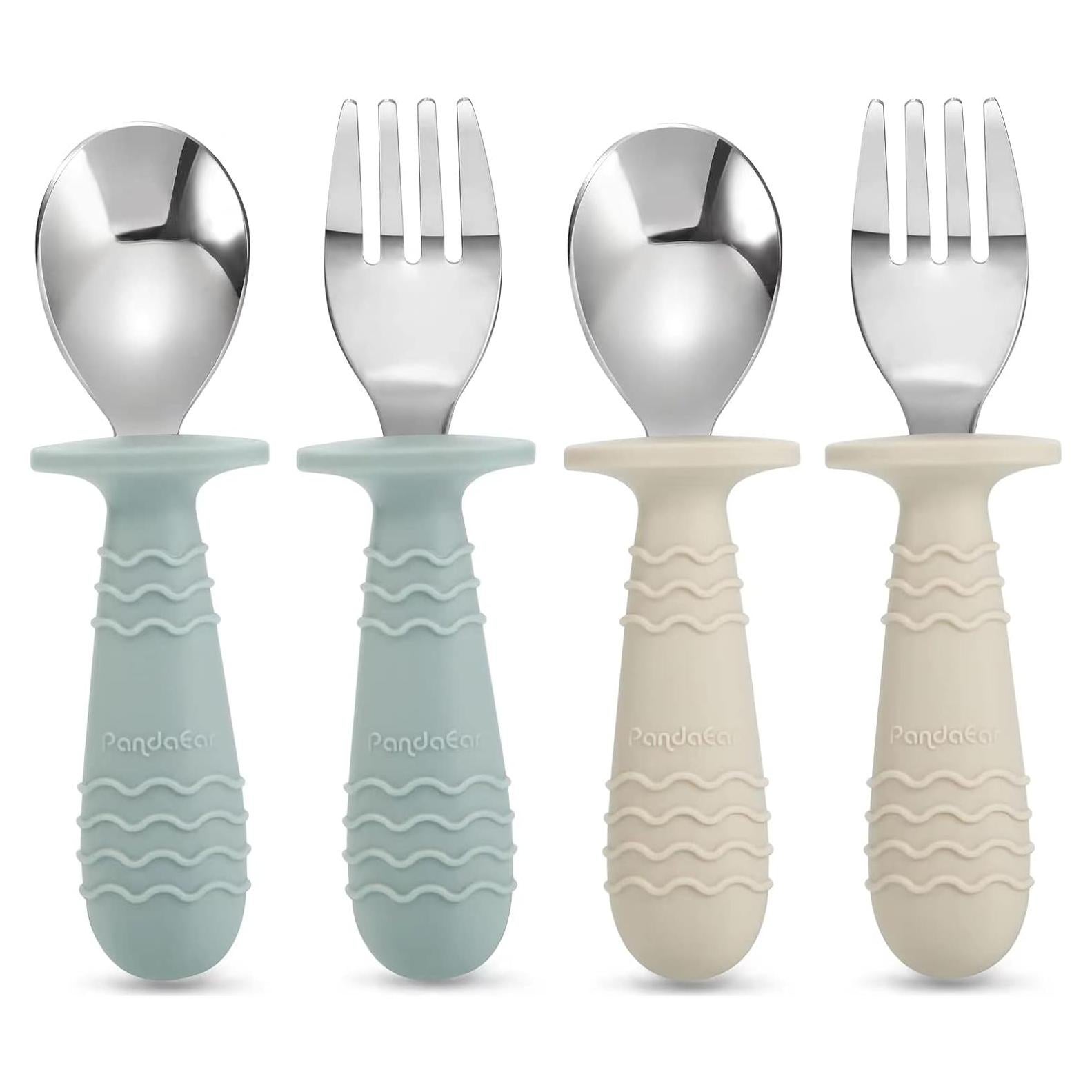 Set de Utensilios de Acero Inoxidable PandaEar para Bebés 4 Piezas