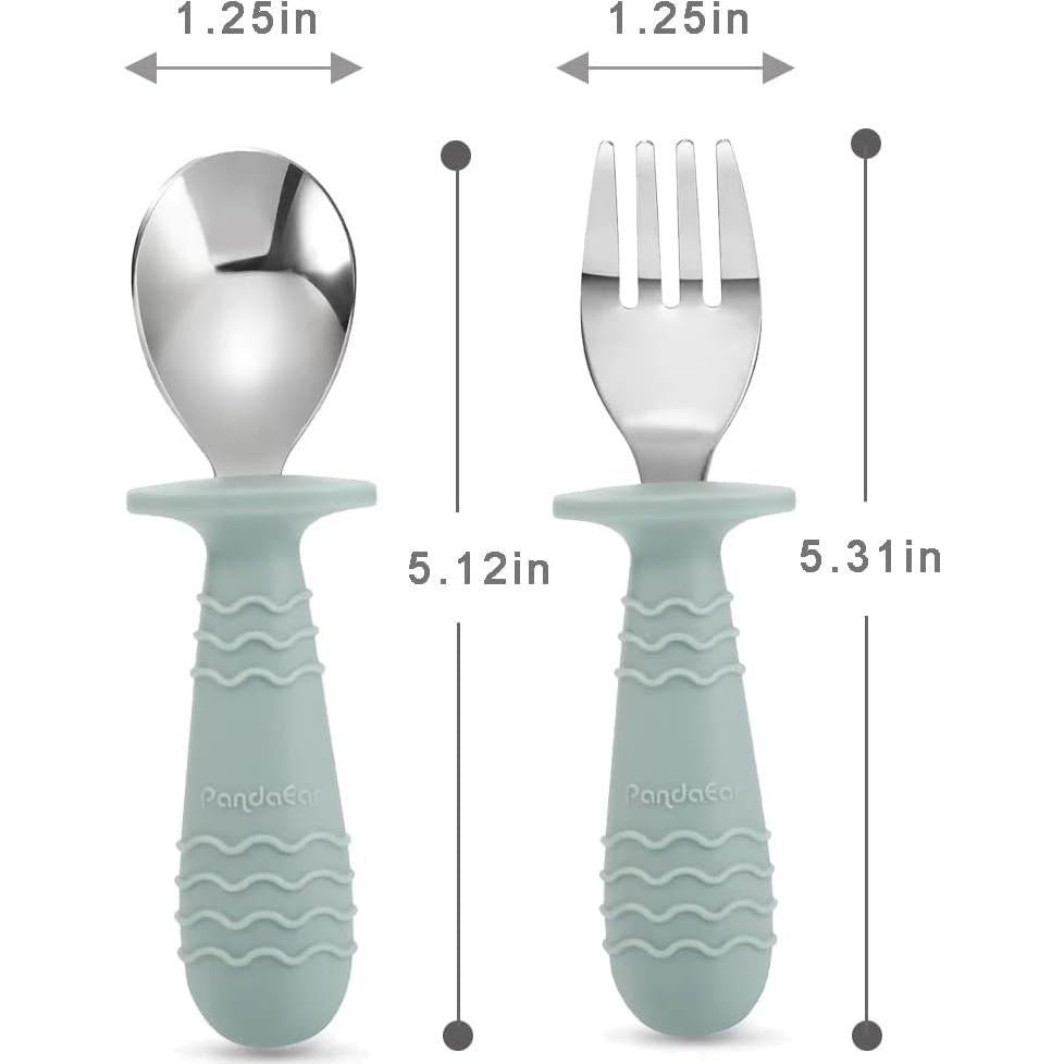 Set de Utensilios de Acero Inoxidable PandaEar para Bebés 4 Piezas
