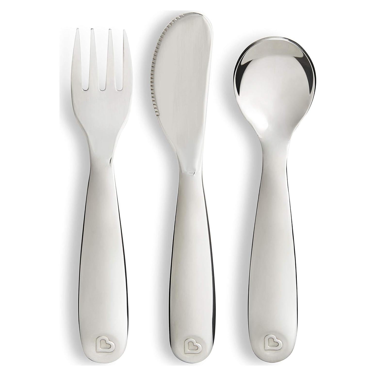 Utensilios de Acero Inoxidable Munchkin para Niños - 3 Piezas
