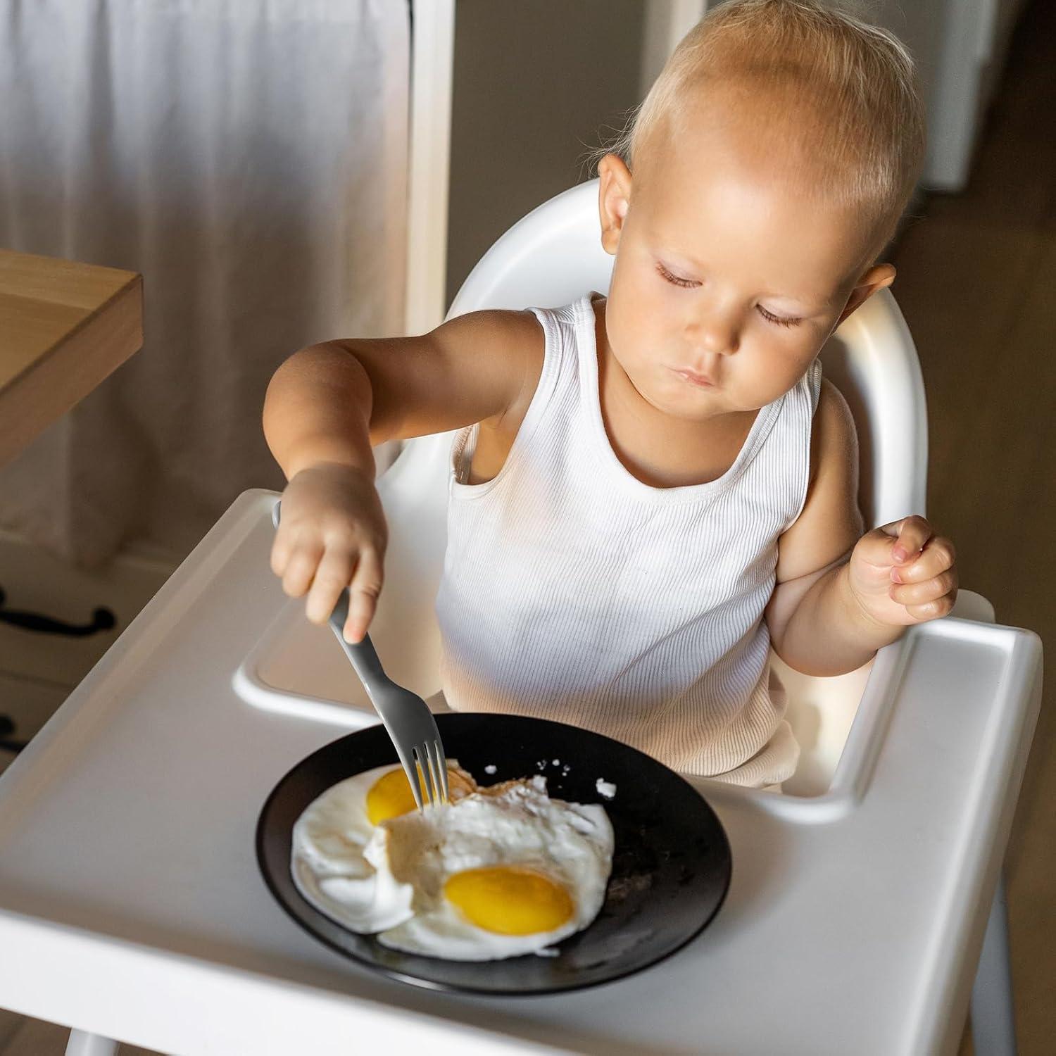 Juego de Utensilios para Niños 12 Piezas POIKSHARK Reutilizables