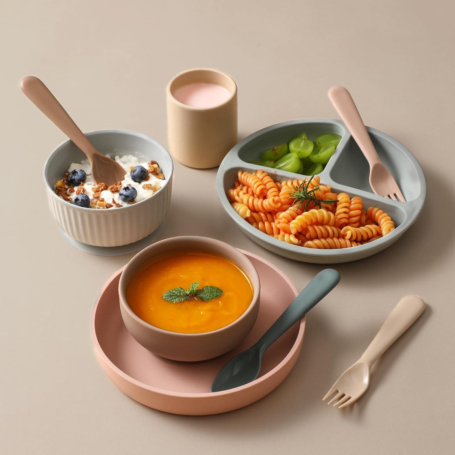 Juego de Utensilios para Niños 12 Piezas POIKSHARK Reutilizables