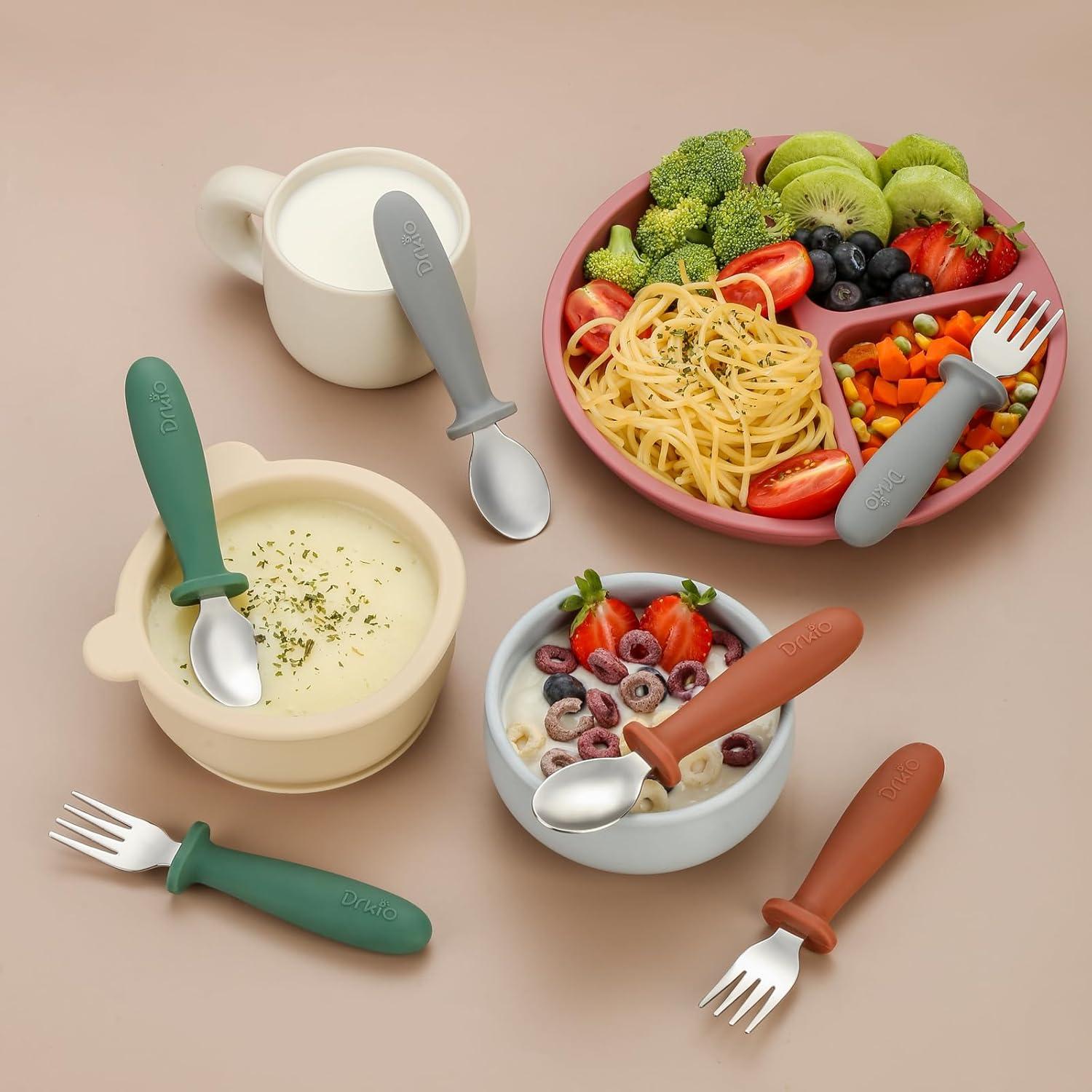 Set de Utensilios para Niños DRKIO 6 Piezas Acero Inoxidable