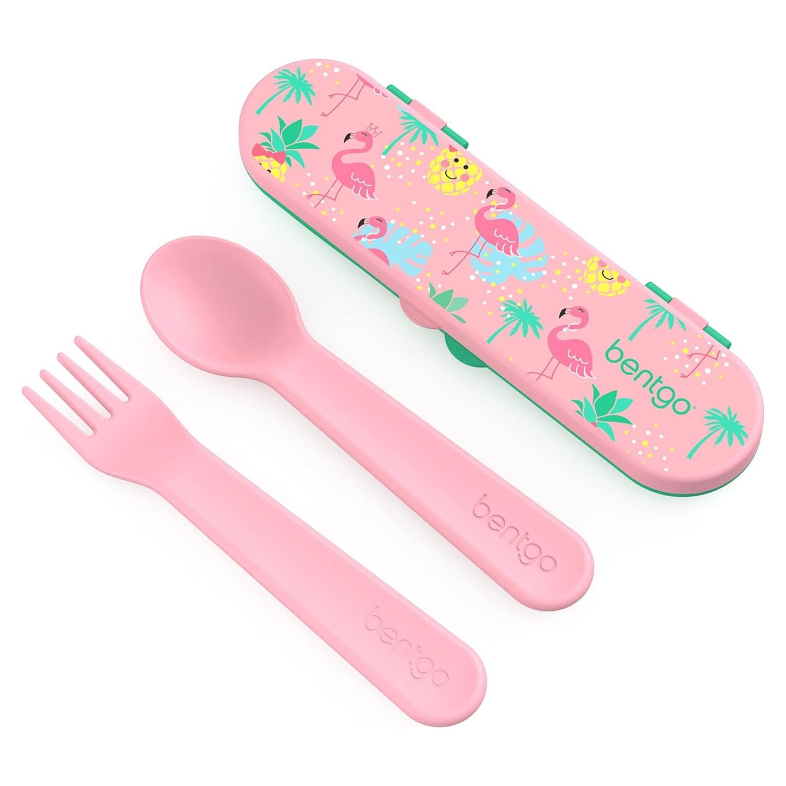 Juego de Utensilios Reutilizables Bentgo Kids - Tenedor y Cuchara Tropical