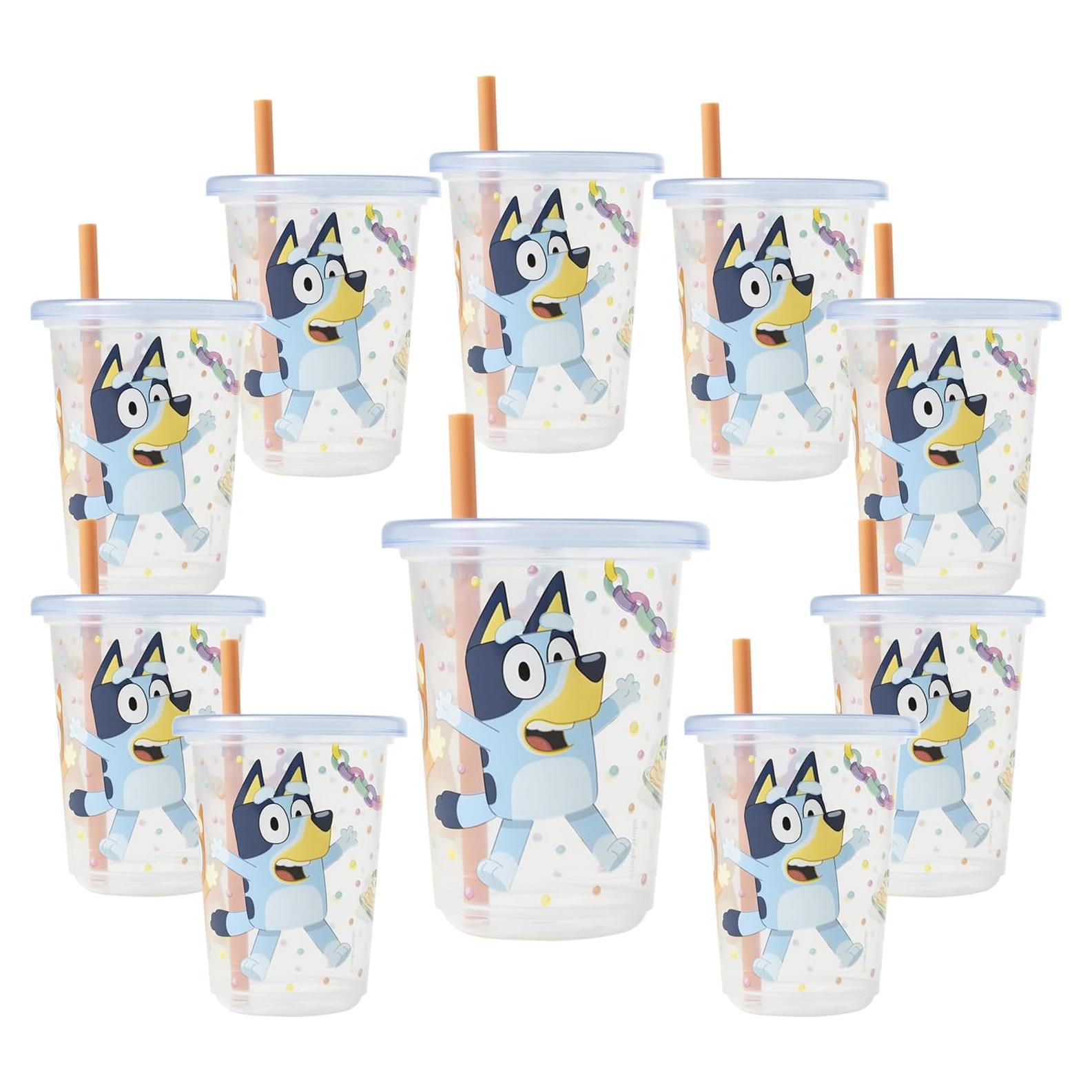 Tazas Antidesbordamiento Bluey - 10 Tazas Reutilizables 295 ml