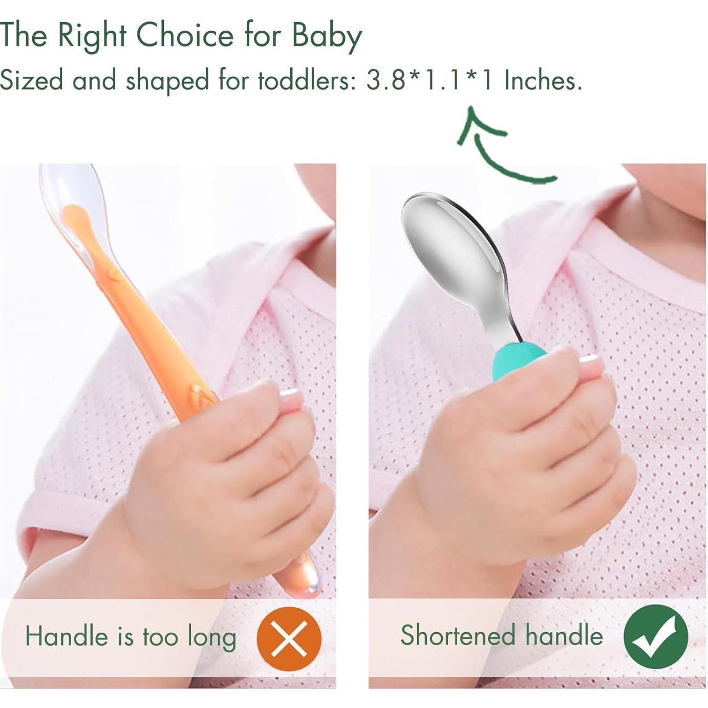 Juego de Cuchara y Tenedor para Bebés YIVEKO - Dinosaurio