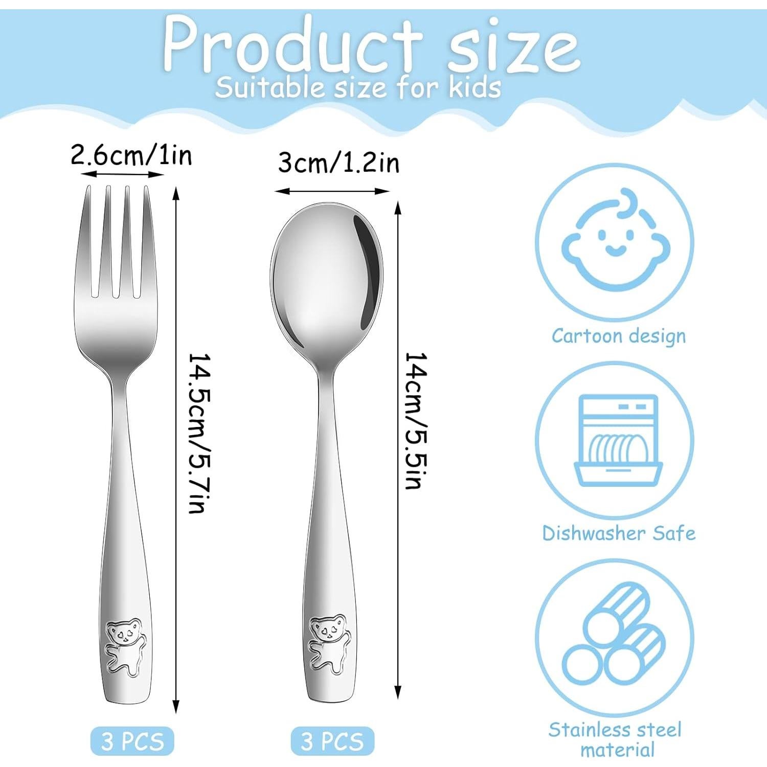 Set de Utensilios para Niños Pimoys 6 Piezas Acero Inoxidable