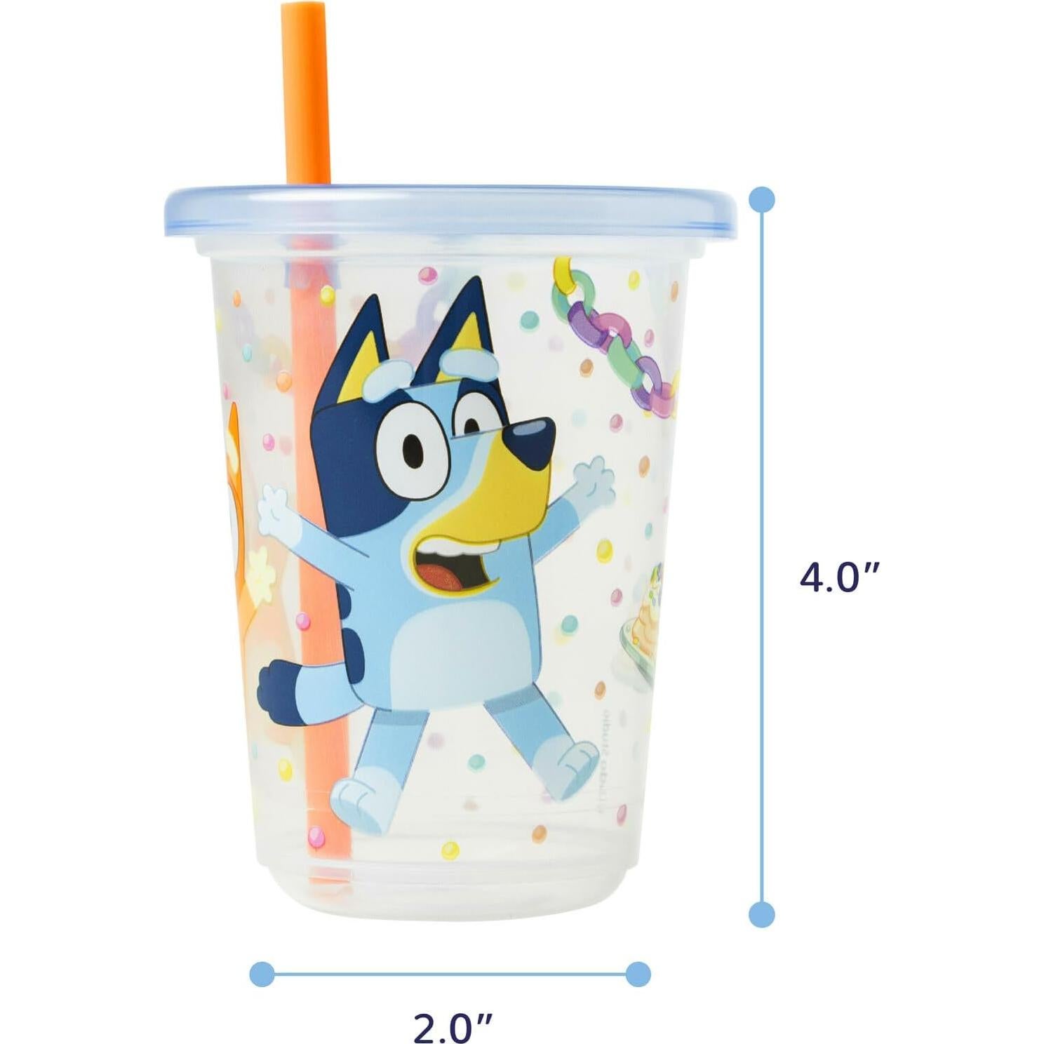Tazas de paja Bluey Take & Toss - 24 unidades a prueba de derrames