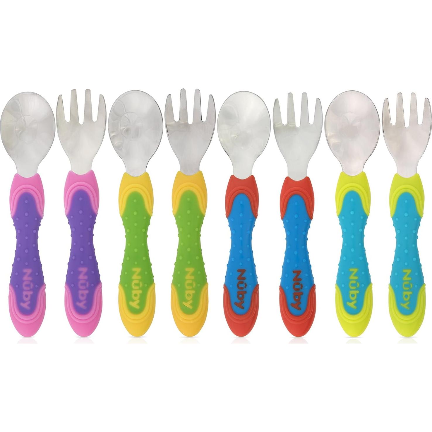 Utensilios de Acero Inoxidable Nuby 2 Piezas Azul Verde