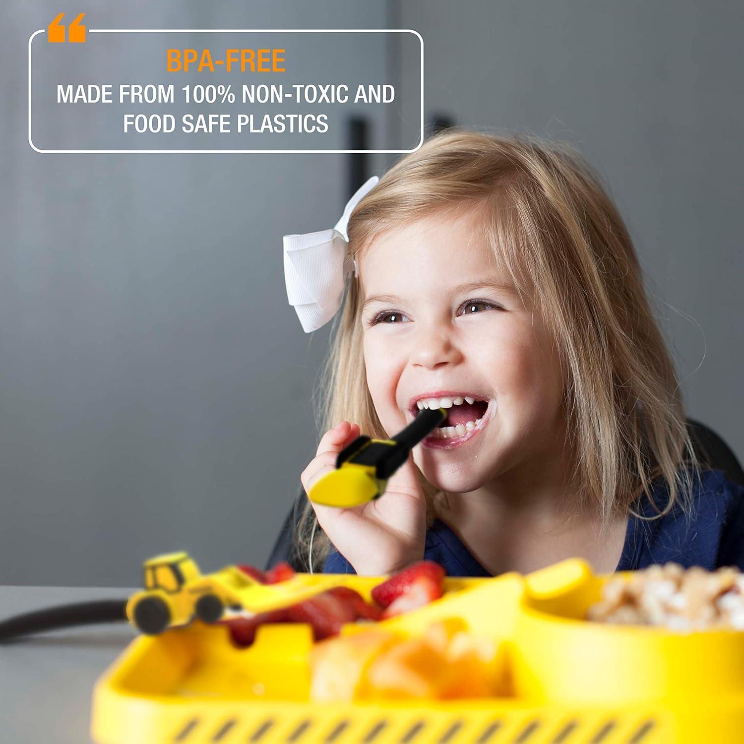 Juego de Utensilios para Niños Dinneractive - Construcción Amarillo