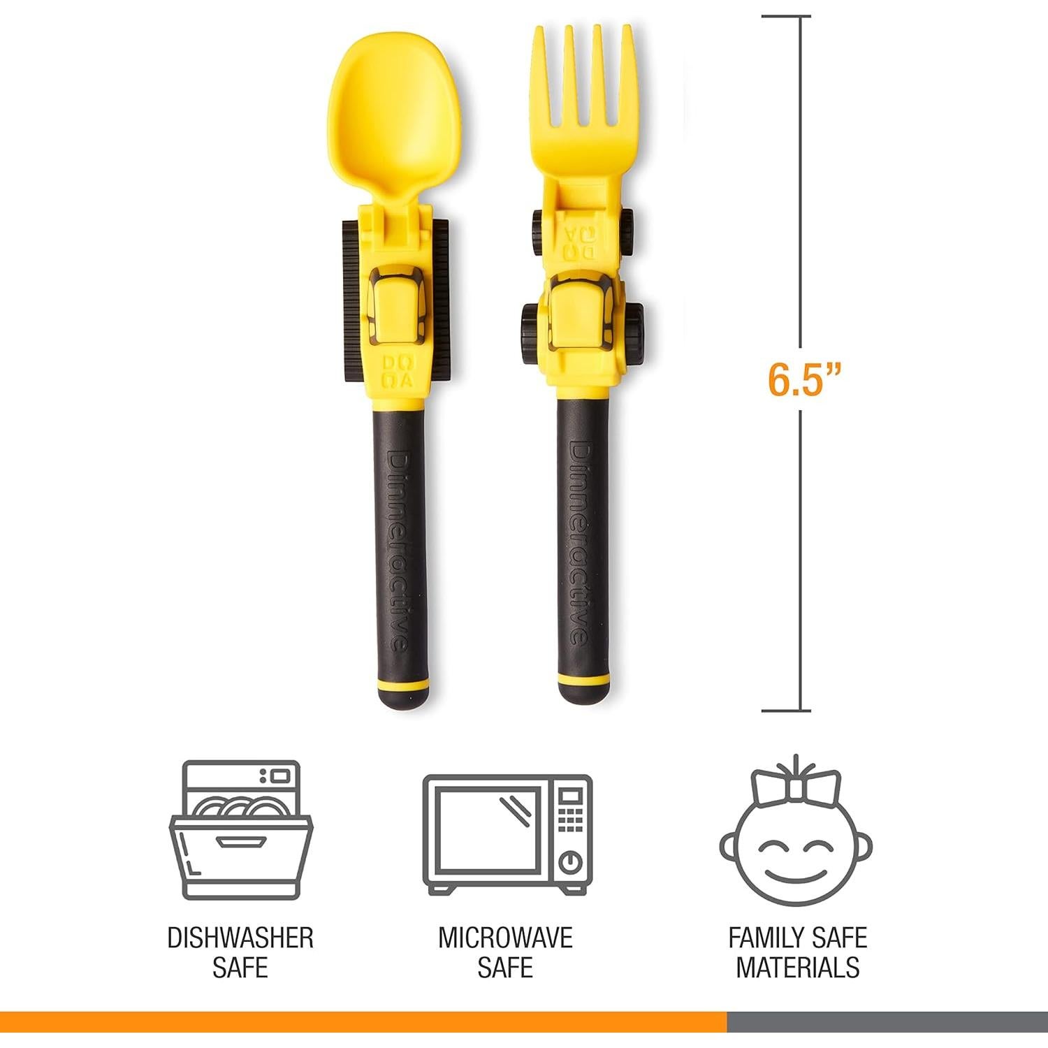 Juego de Utensilios para Niños Dinneractive - Construcción Amarillo