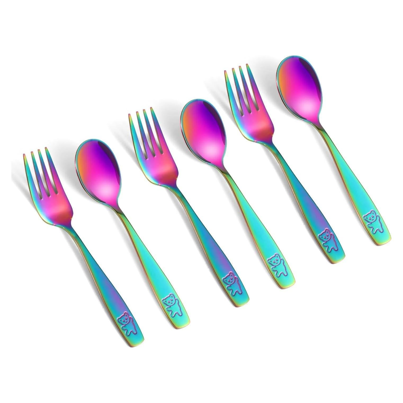 Juego de Cubiertos para Niños Pimoys 6 Piezas Acero Inoxidable