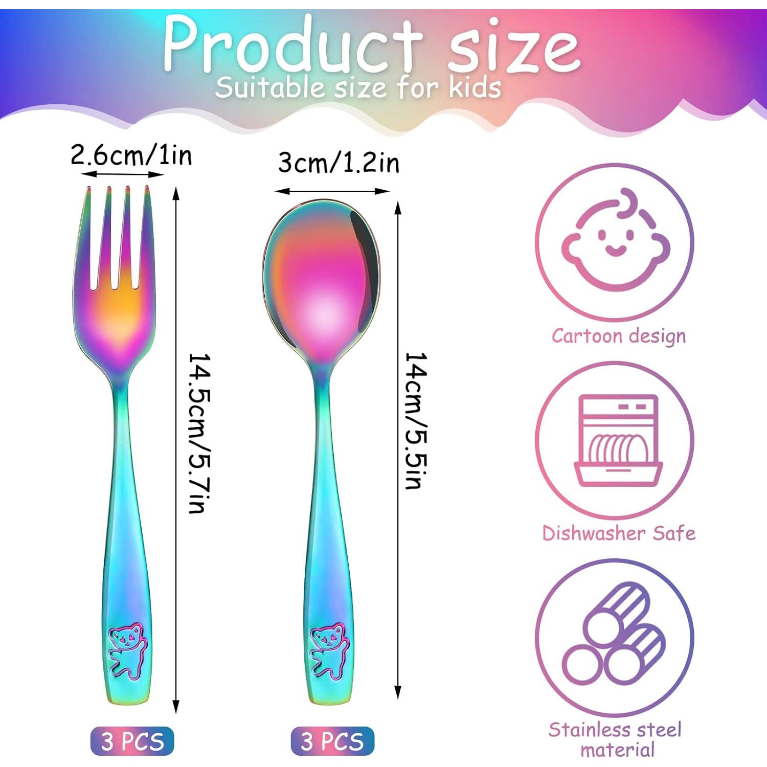 Juego de Cubiertos para Niños Pimoys 6 Piezas Acero Inoxidable