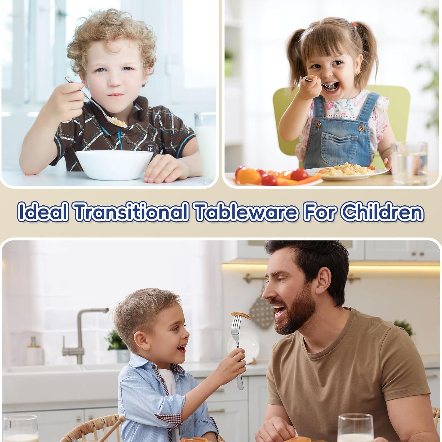 Set de Cubiertos para Niños ITITT - 12 Piezas de Acero Inoxidable