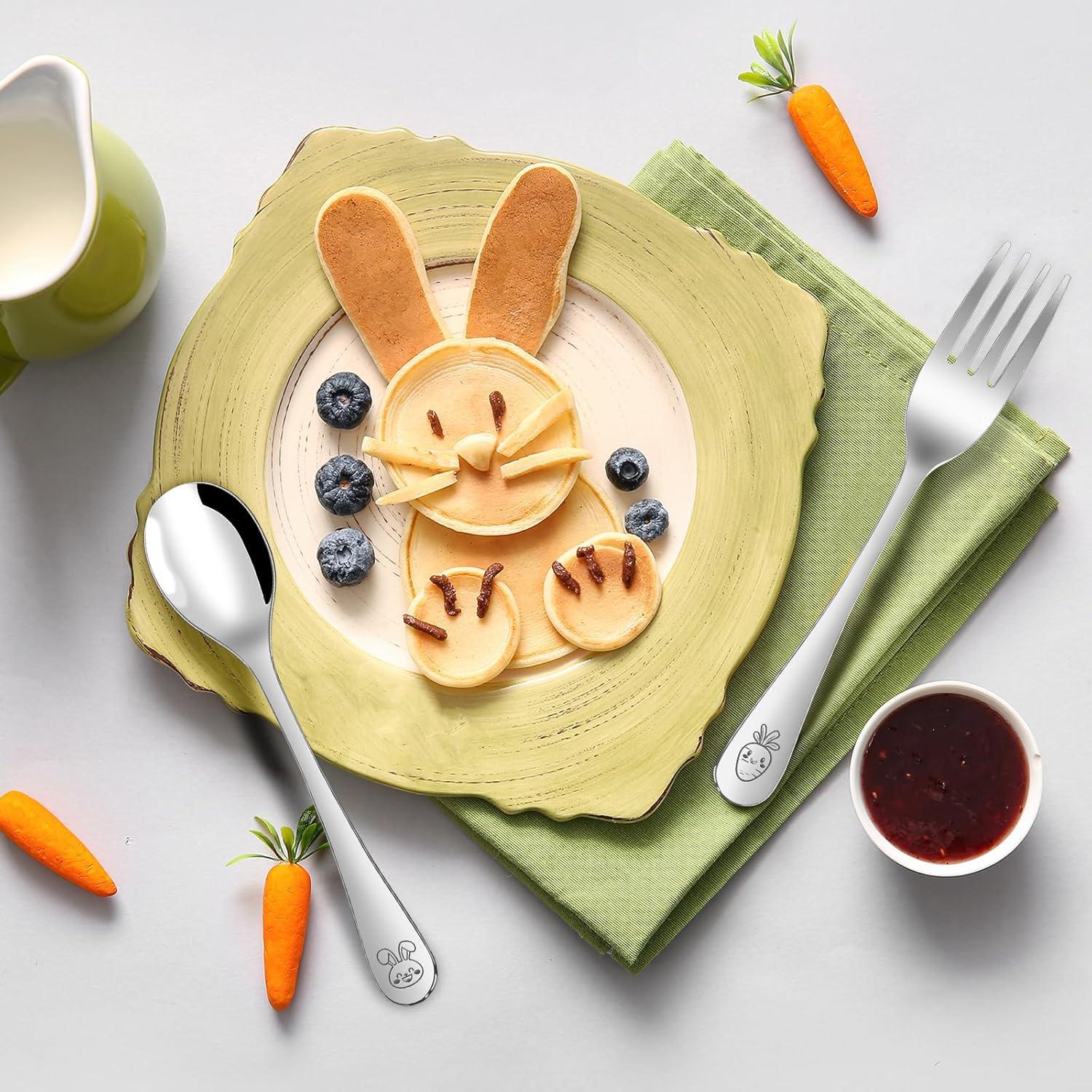 Set de Cubiertos para Niños ITITT - 12 Piezas de Acero Inoxidable