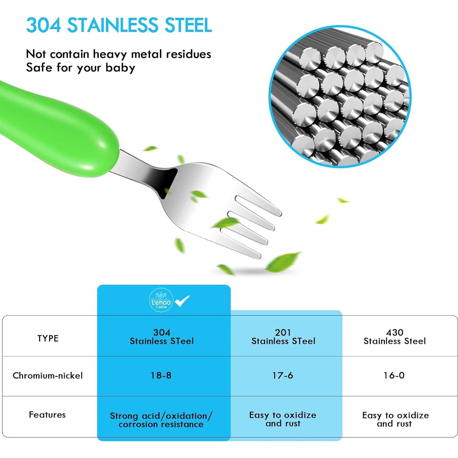 Juego de Cubiertos para Niños Lehoo Castle 6 Piezas Acero Inoxidable