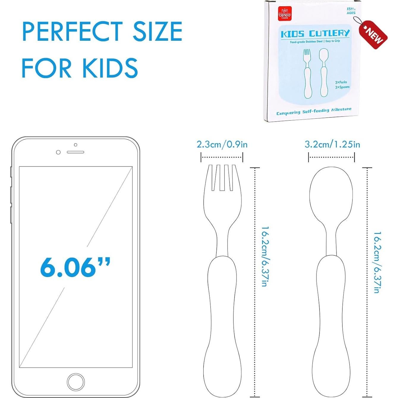 Juego de Cubiertos para Niños Lehoo Castle 6 Piezas Acero Inoxidable