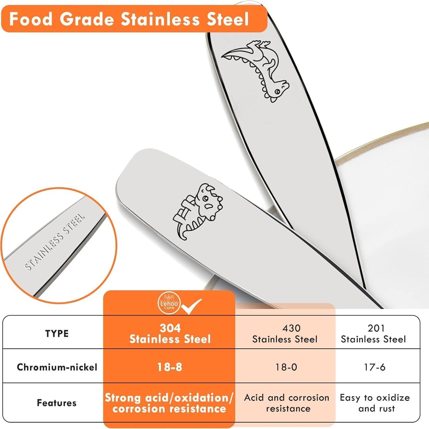 Juego de Cubiertos para Niños Lehoo Castillo 6 Piezas Acero Inoxidable