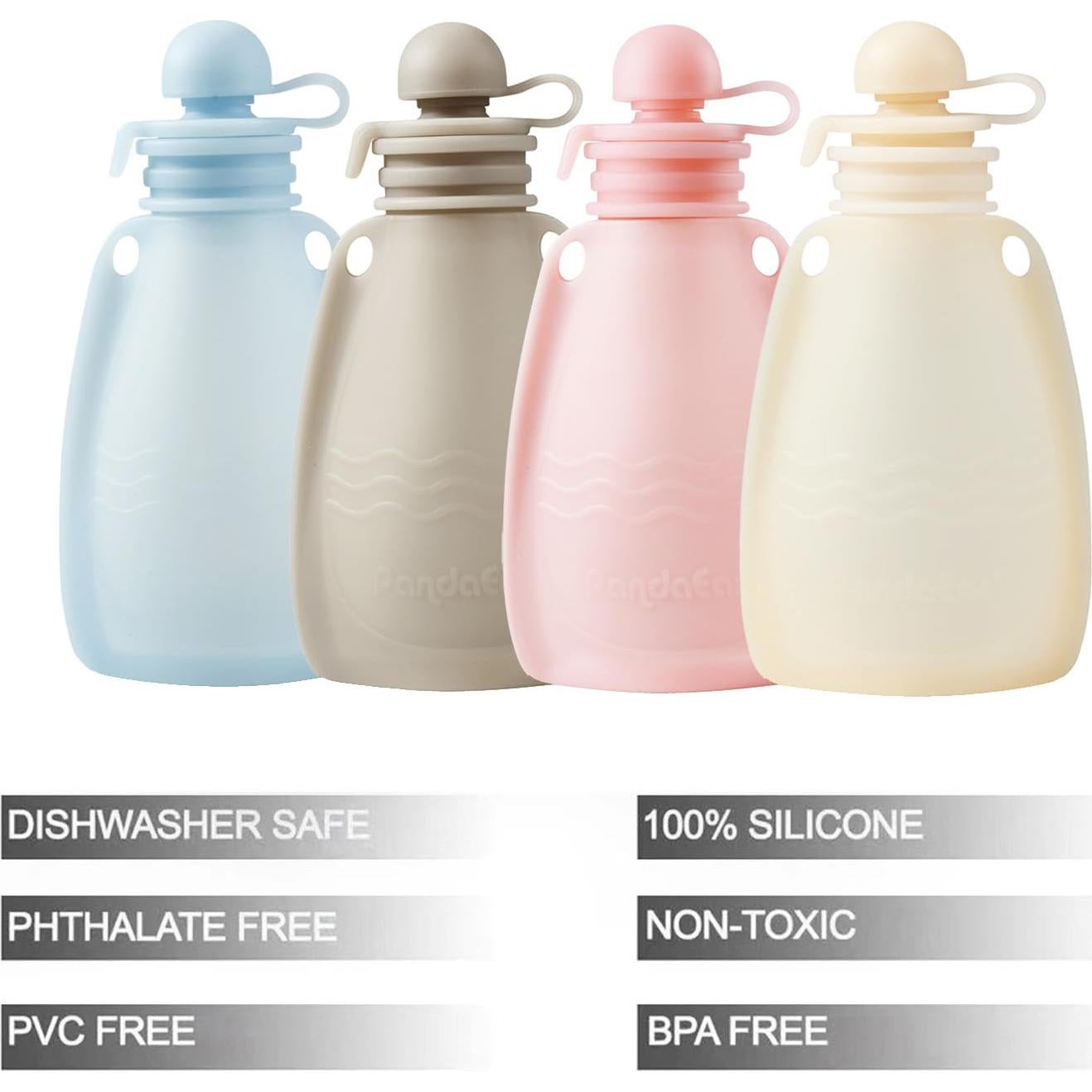 Bolsas de Silicona Reutilizables PandaEar para Bebés 150 ml - 4 Pzas