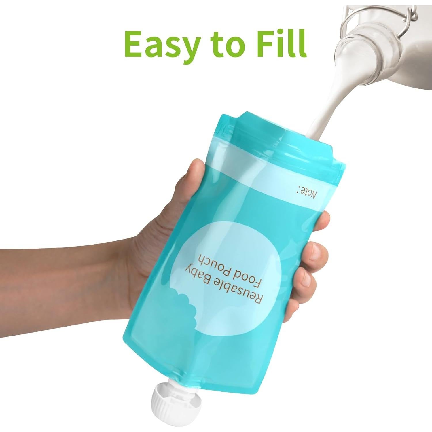 Kirecoo Bolsas Reutilizables para Comida de Bebé 12PCS 198ml