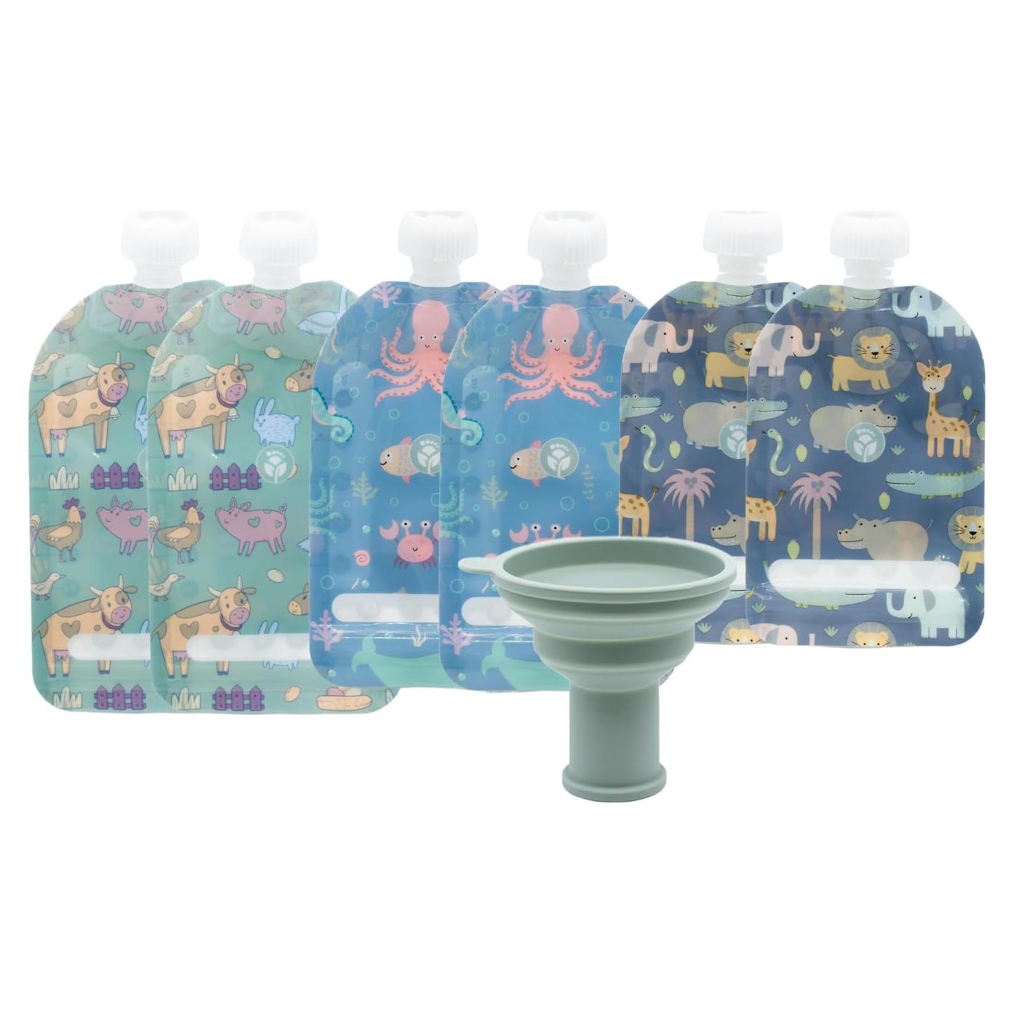 Bolsas de Comida Reutilizables WeeSprout 6 Piezas Animales