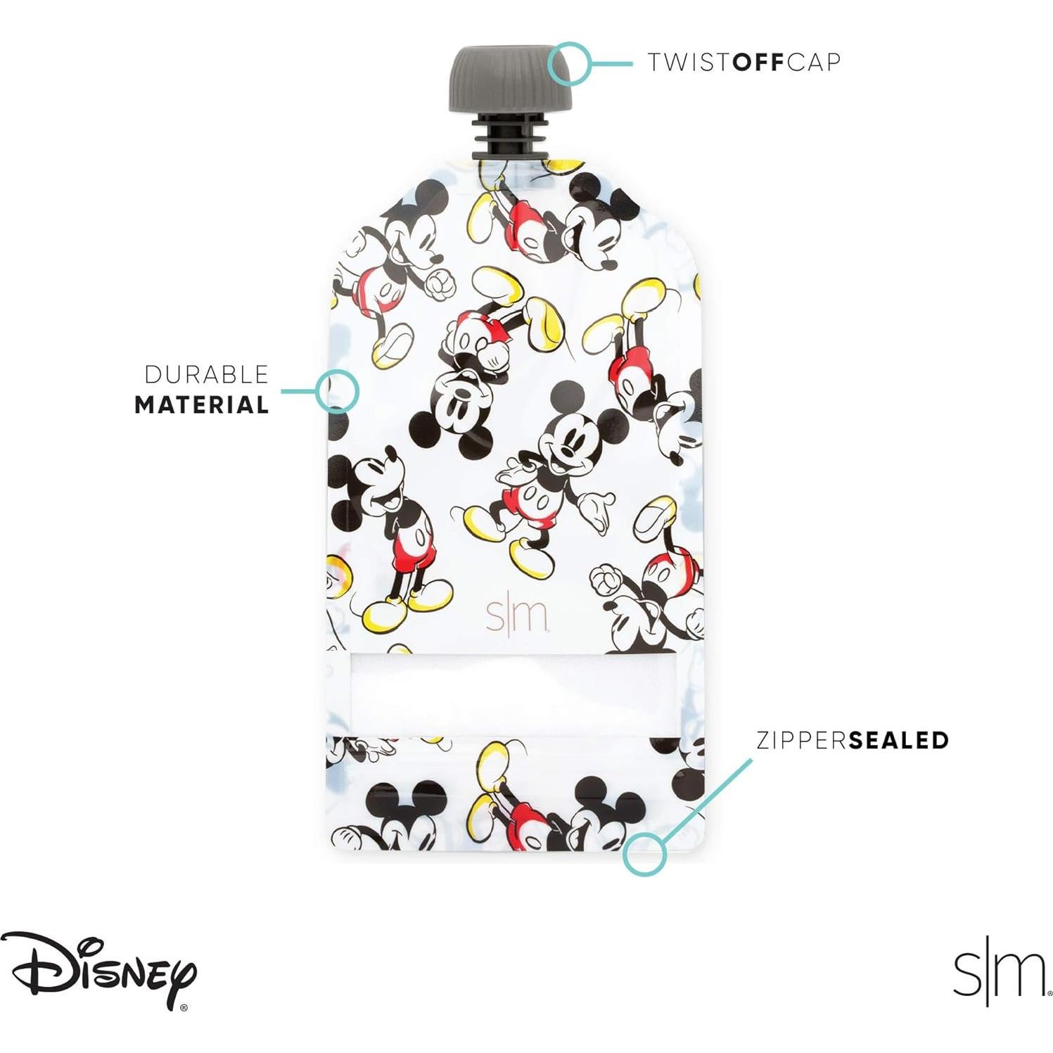 Bolsas Reutilizables para Comida Simple Modern 10-Pack 148 ml Disney