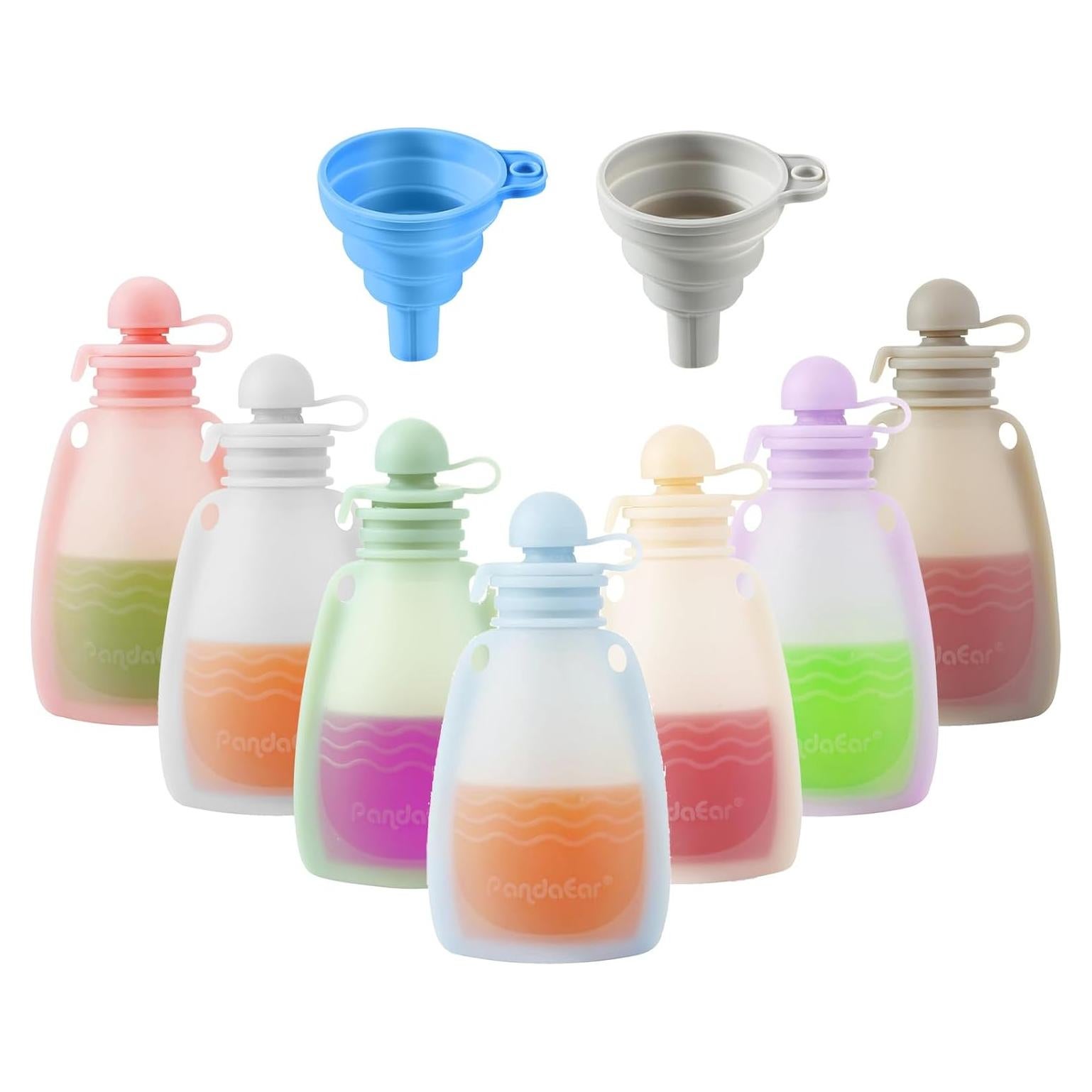 Bolsas de Silicona Reutilizables PandaEar para Bebé - 7 Unidades 150 ml