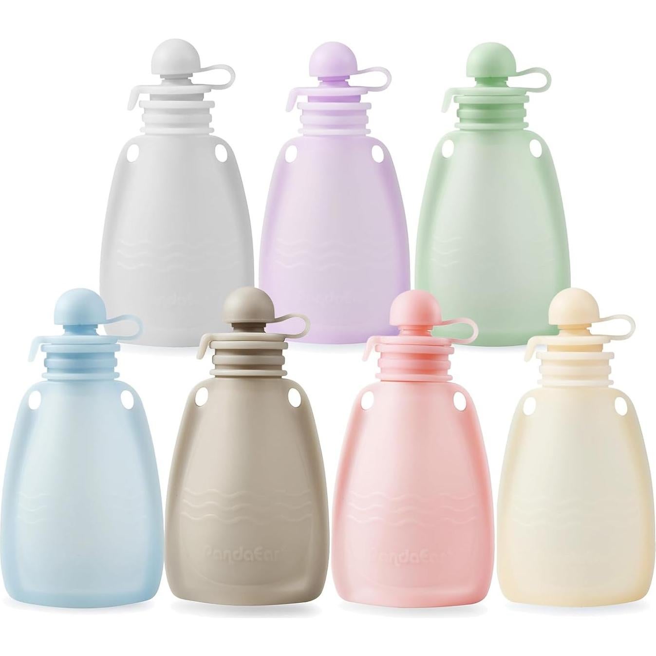 Bolsas de Silicona Reutilizables PandaEar para Bebé - 7 Unidades 150 ml