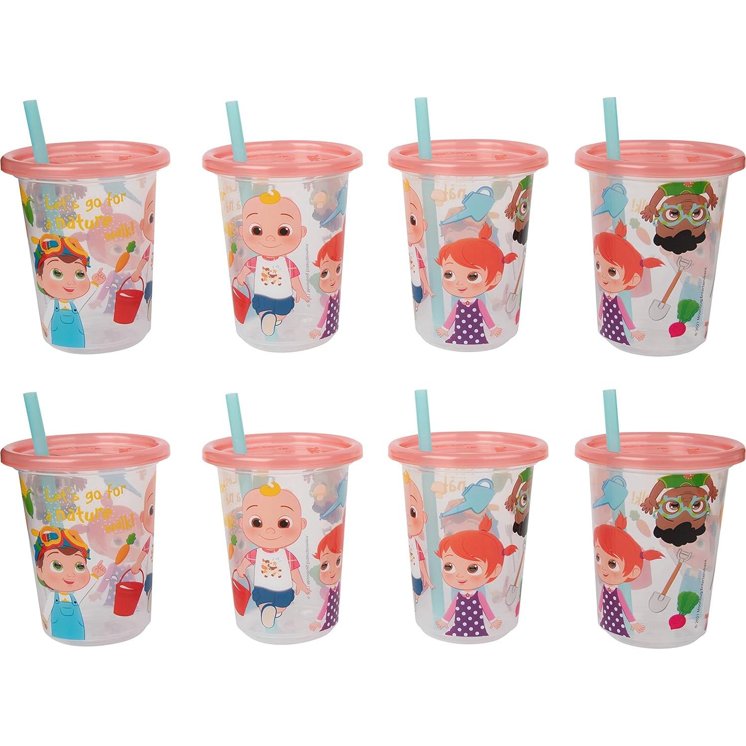Tazas Sippy Cocomelon Las Primeras Años - 8 Piezas Antiderrame