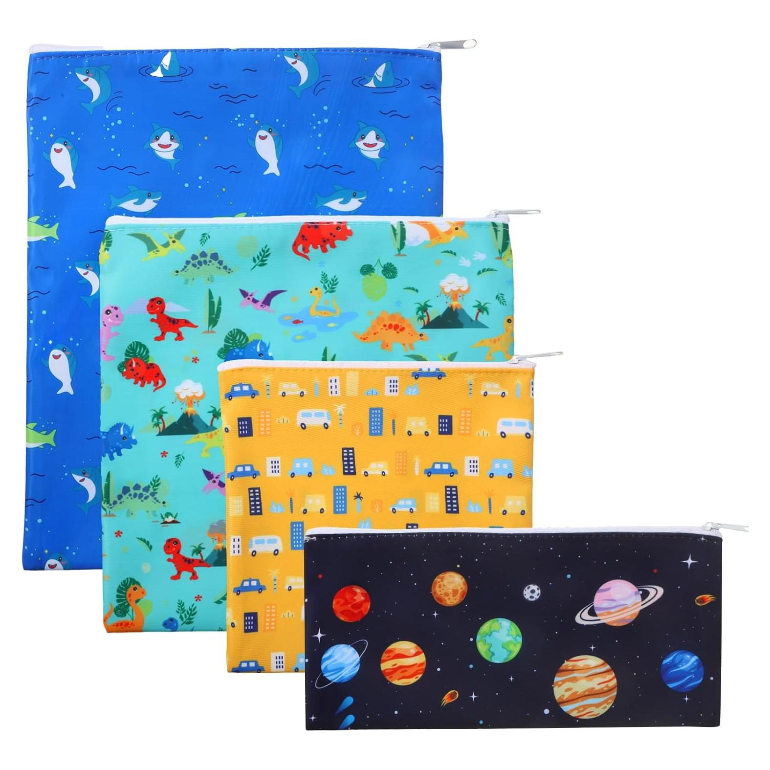 Bolsas de Sándwich Reutilizables Paterr 4 Pcs Dinosaurio