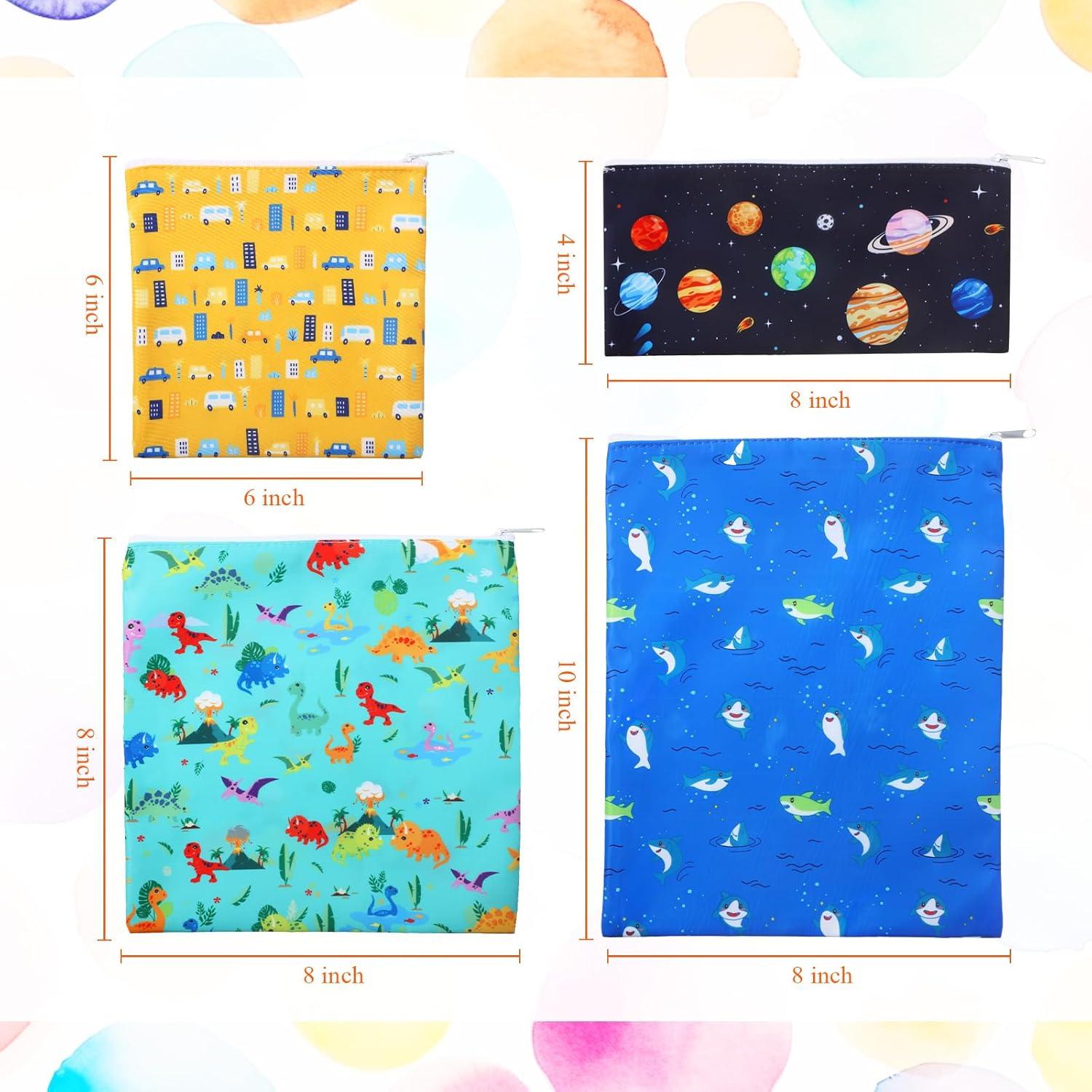 Bolsas de Sándwich Reutilizables Paterr 4 Pcs Dinosaurio