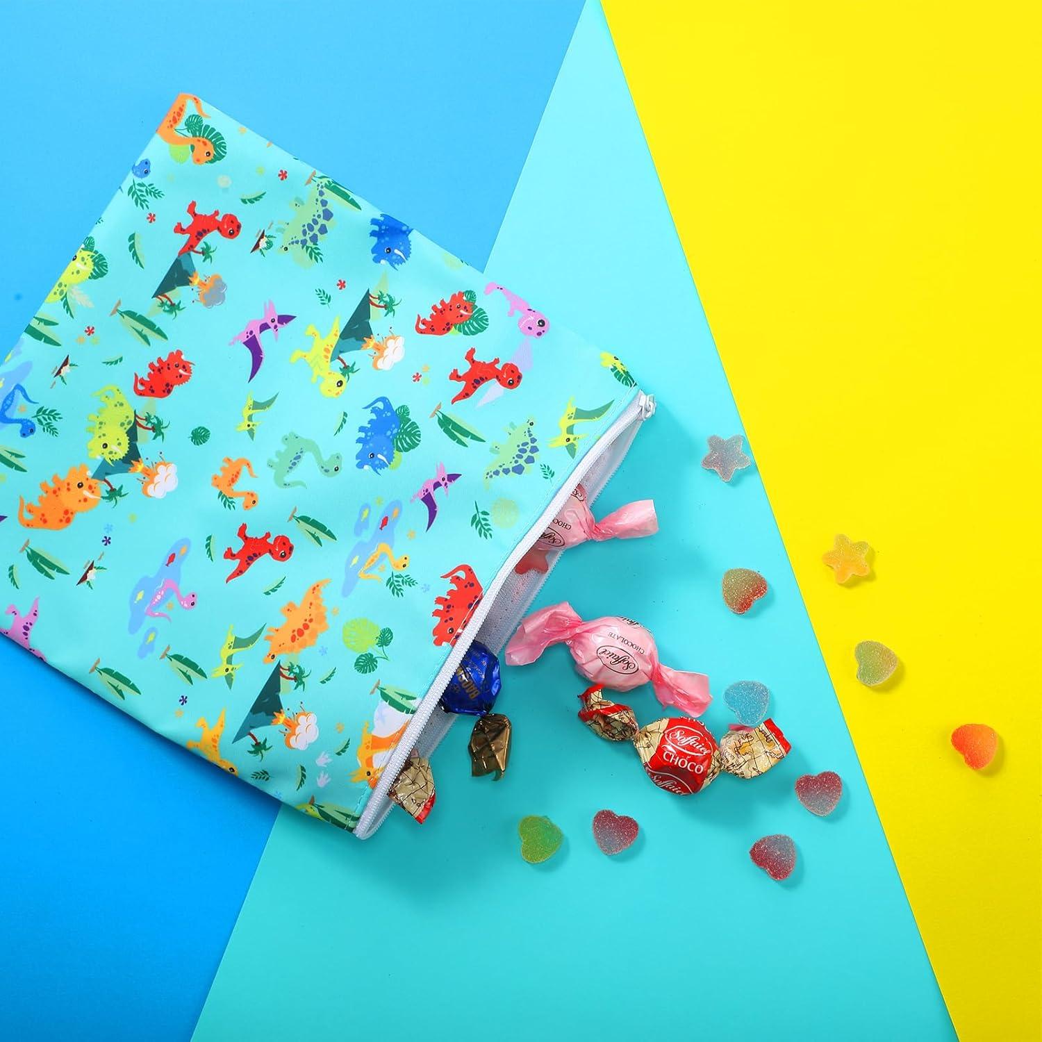 Bolsas de Sándwich Reutilizables Paterr 4 Pcs Dinosaurio