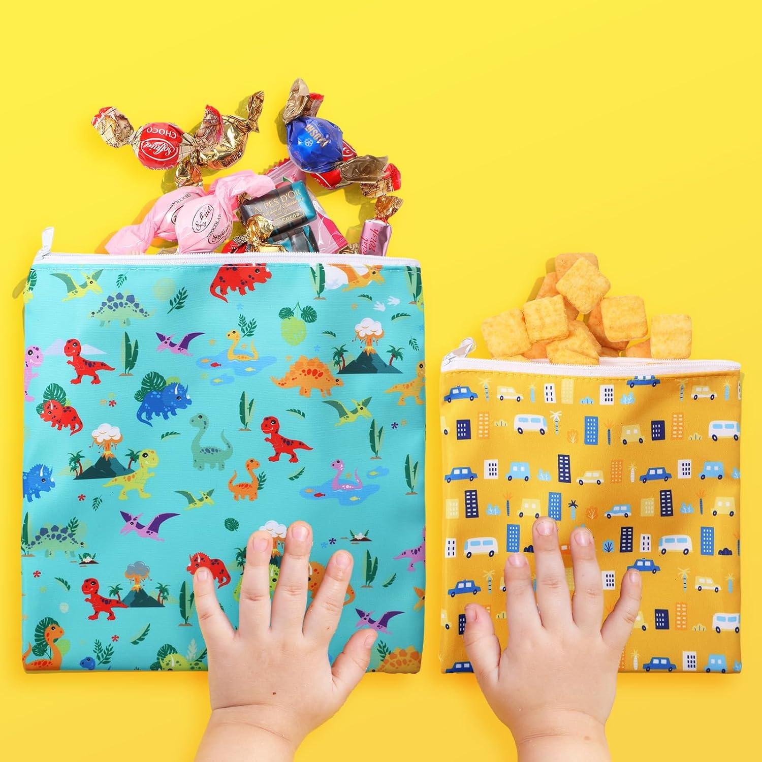 Bolsas de Sándwich Reutilizables Paterr 4 Pcs Dinosaurio