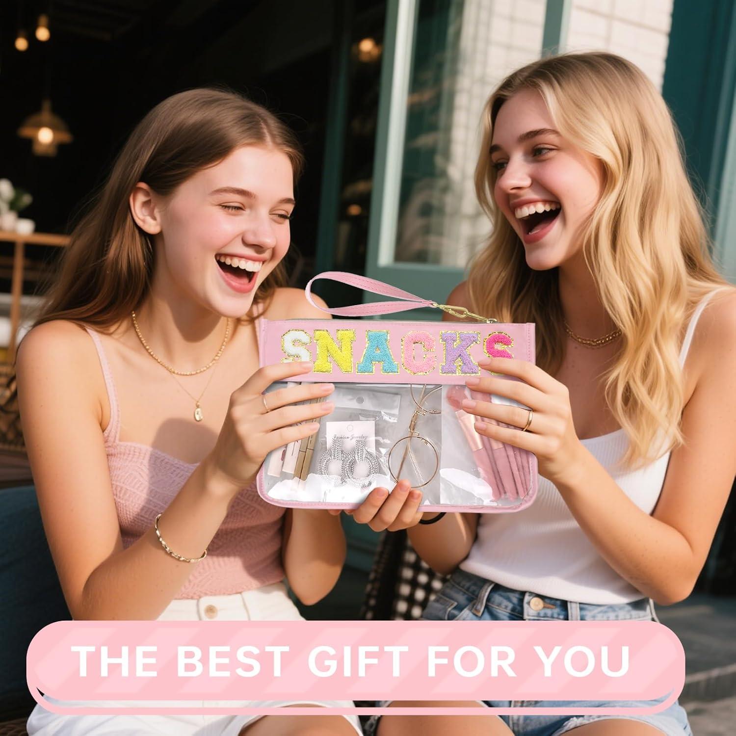 Bolsa de Maquillaje Transparente Siwara 33x24cm Rosa Impermeable