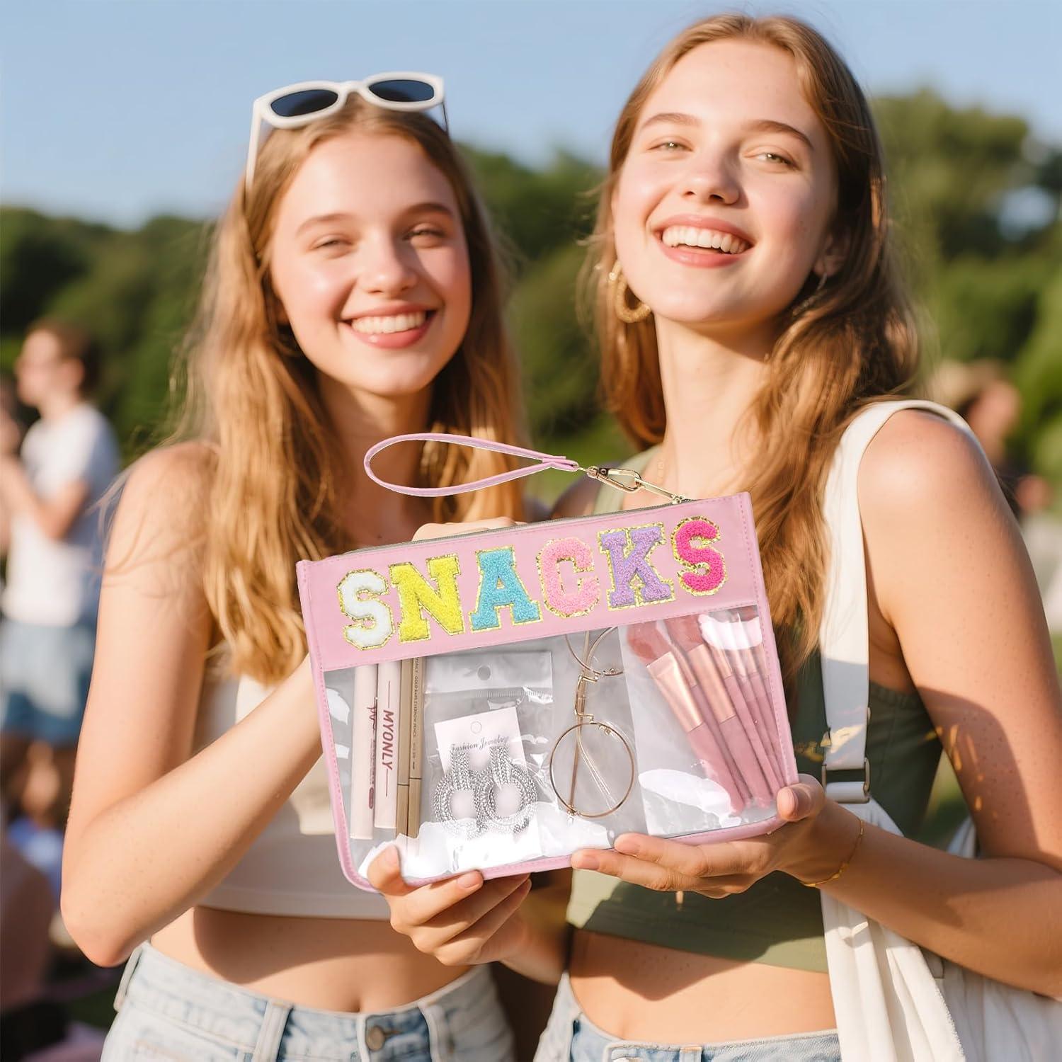 Bolsa de Maquillaje Transparente Siwara 33x24cm Rosa Impermeable